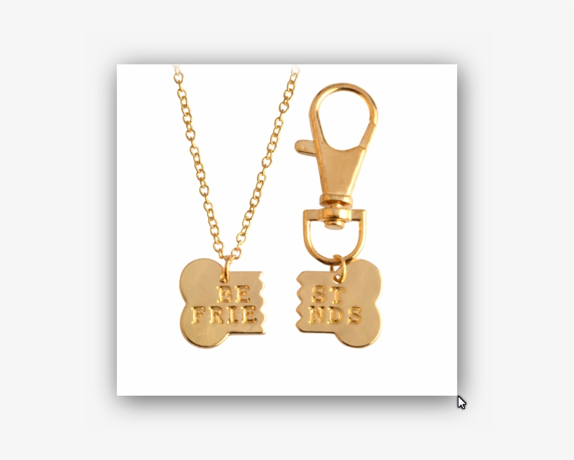 Dog Bone Best Friends - 2pcs/set Gold Silver Plated Dog Bone Pendant Necklace, transparent png download