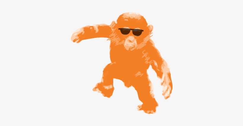 Ape Clipart Orange Monkey - Monkey, transparent png download