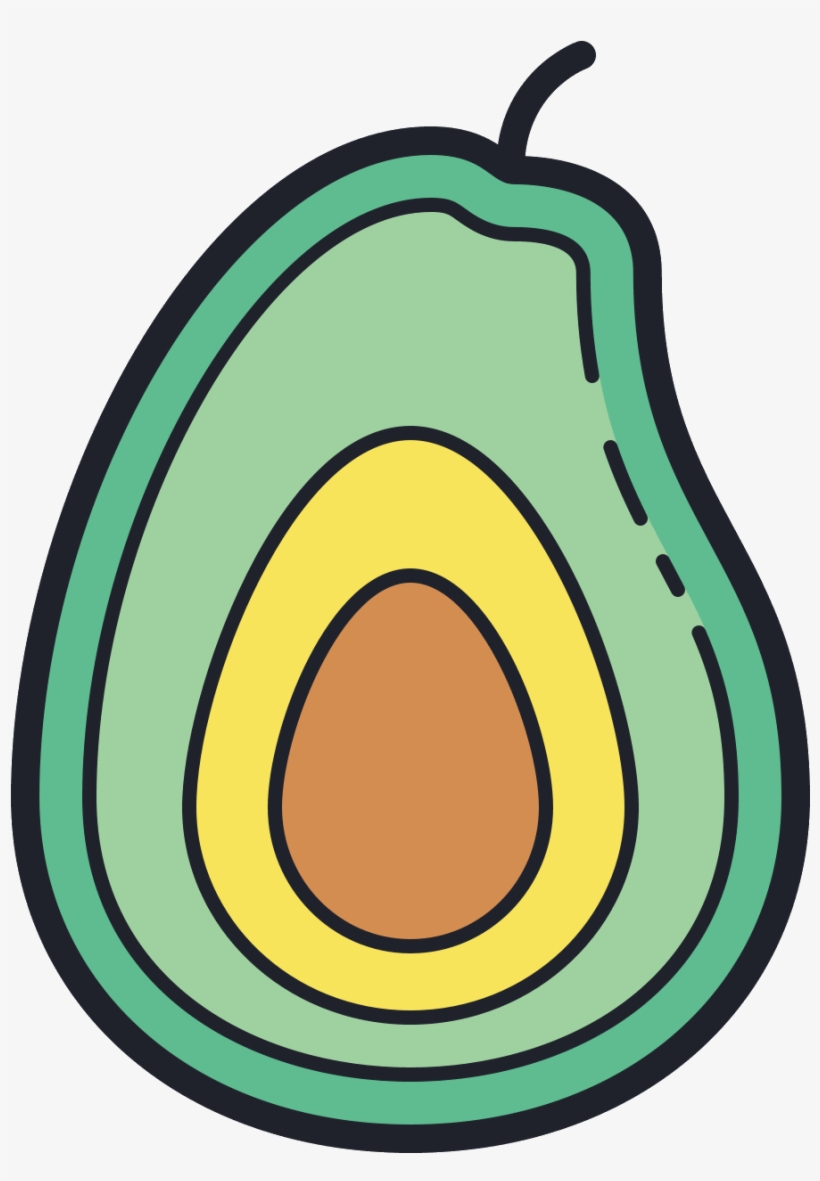 It's The Outline Of An Avocado That Has Been Cut In - Avocado, transparent png download