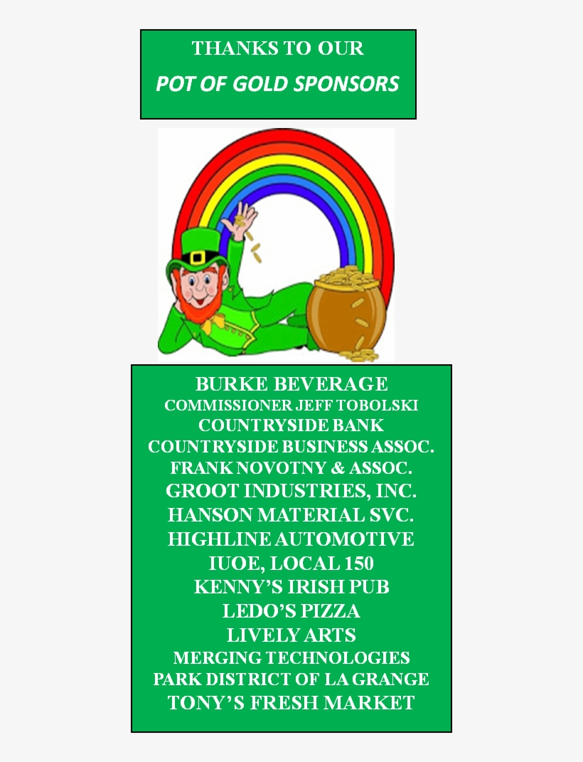 Pot O Gold Sponsors 12 - Leprechaun Clip Art, transparent png download
