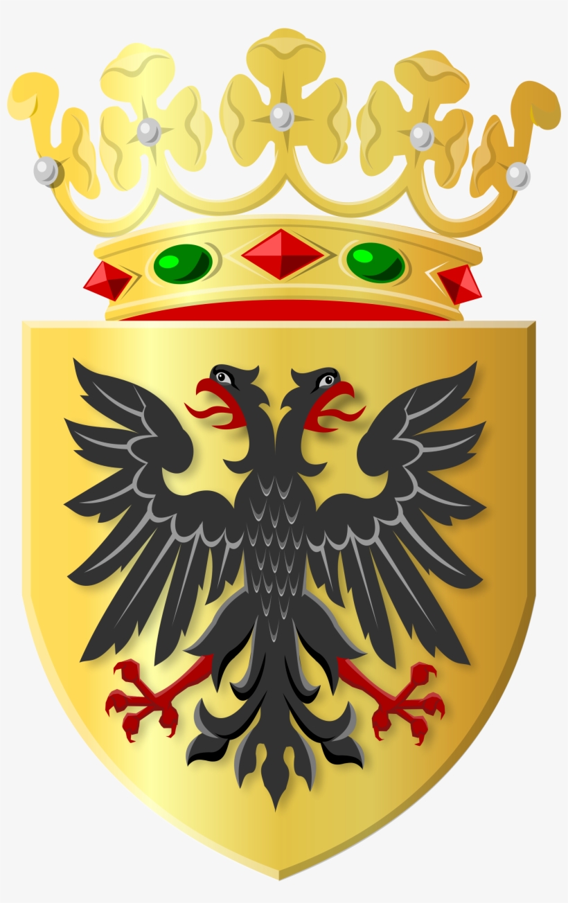 Golden Shield With Black Eagle And Golden Crown - Gemeente Loppersum, transparent png download