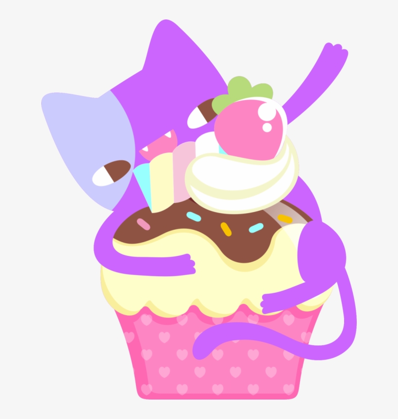 Cat Loves Cupcake - Cat Cupcake Png, transparent png download