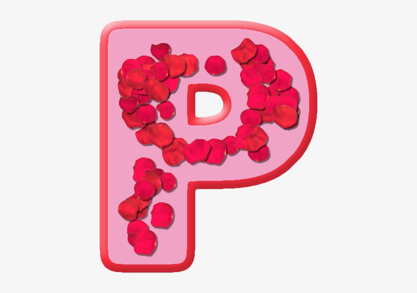 Rose Petals Letter P - Rose Petal Letter P, transparent png download