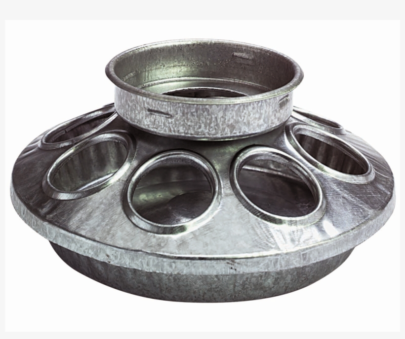 Mason Jar Feeder Galv Base - Chicken Feeder Round, transparent png download