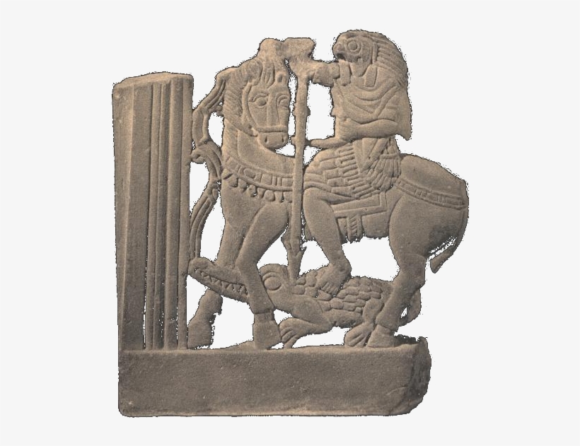 Horus On Horseback Spearing A Crocodile - Horus, transparent png download