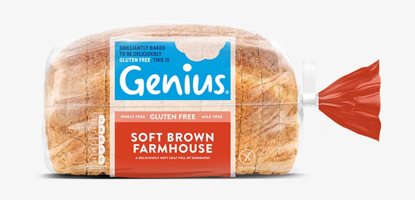 Soft Brown Farmhouse 535g - Genius Gluten Free Triple Seeded Sliced Bread, transparent png download