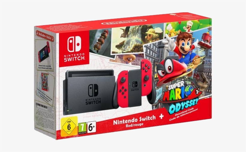Nintendo Switch Super Mario Odyssey Bundle Console - Nintendo Switch Mario Odyssey Bundle, transparent png download
