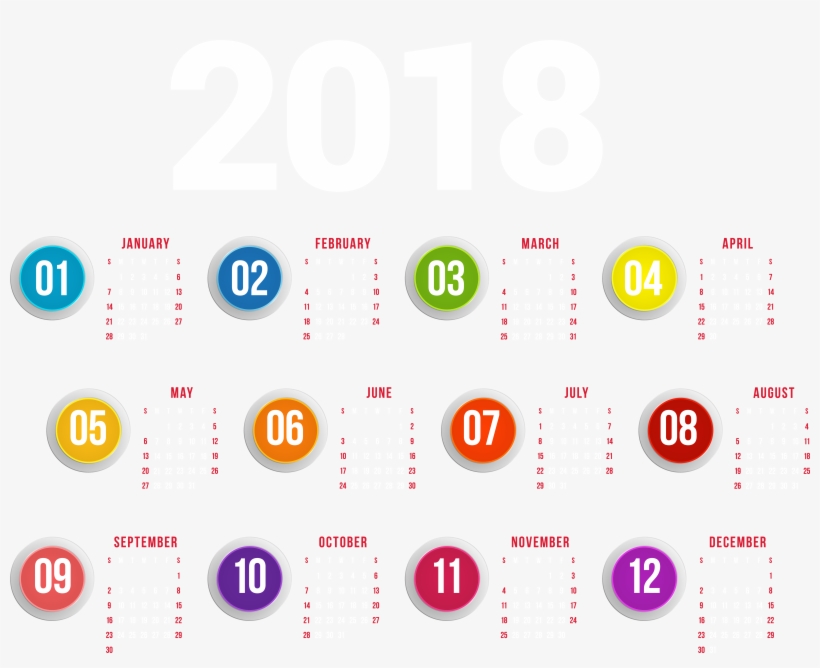 2018 Calendar Transparent Png Clip Art, transparent png download