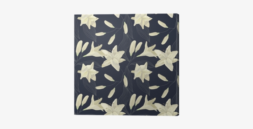 Tropical Lily Engraving Seamless Pattern - Watercolor Painting, transparent png download