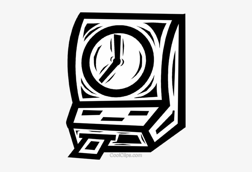 Time Clock Royalty Free Vector Clip Art Illustration - Relogio De Ponto Vetor, transparent png download