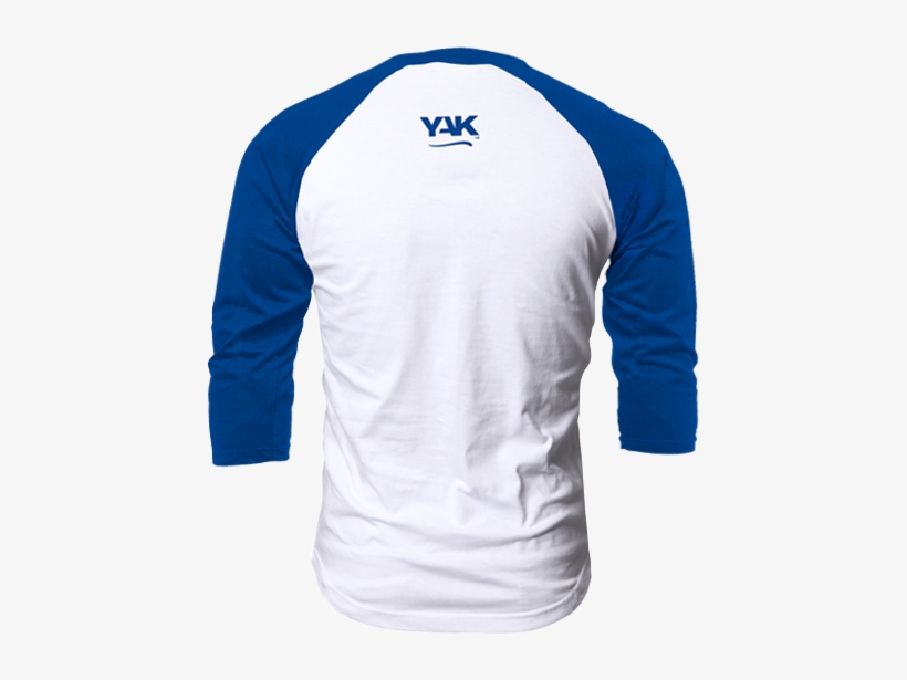 Yak Raglan 3 Quarter Sleeve T Shirt 3 Royal Blue Back - Raglan Sleeve, transparent png download