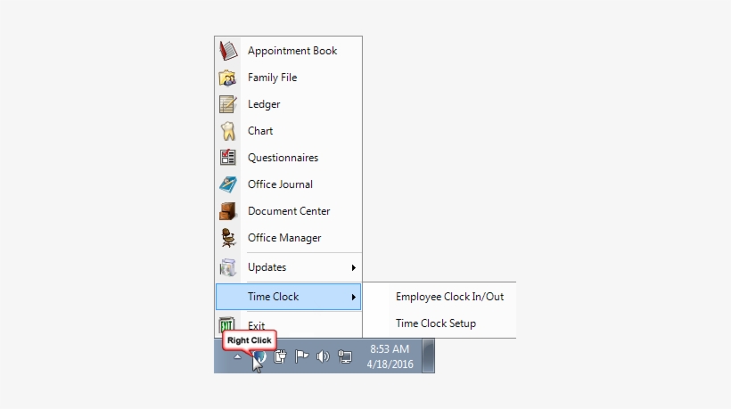 From The Menu, Click Time Clock > Time Clock Setup - Clock, transparent png download