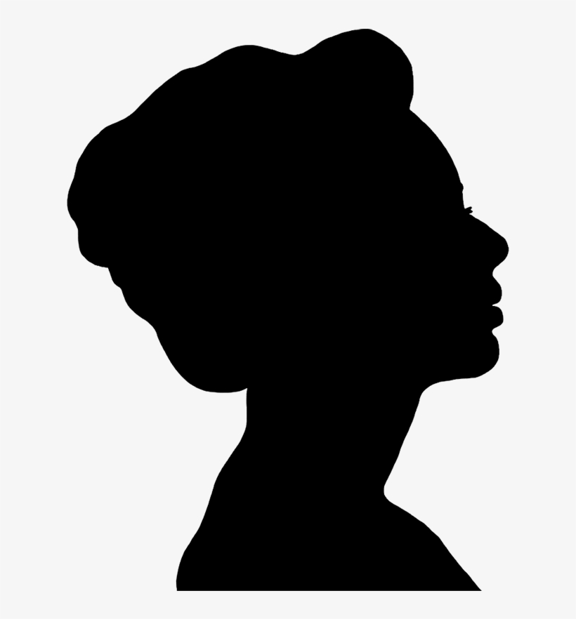 Black Silhouette Of Woman Hair Done - Silhouette Of Woman Face, transparent png download