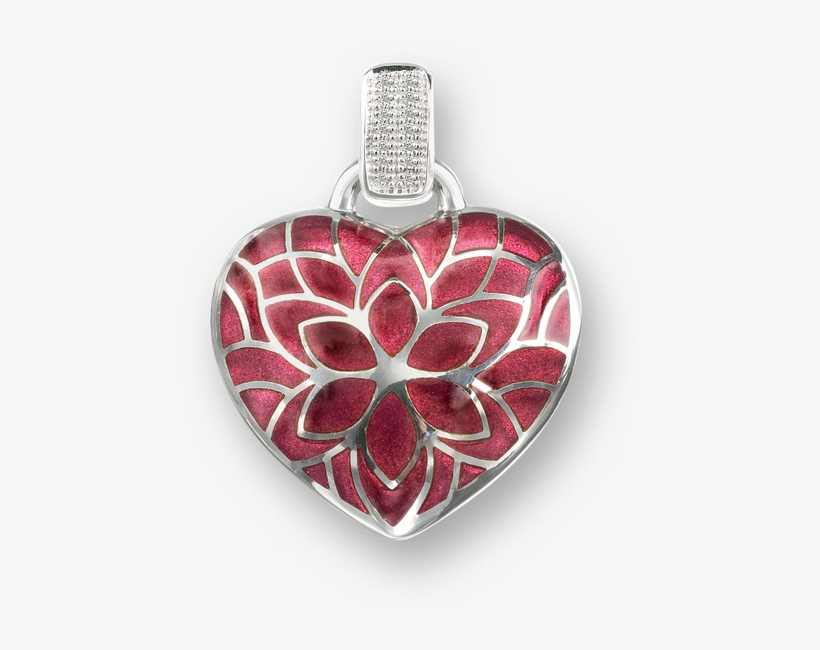 Nicole Barr Designs Sterling Silver Heart Choker Necklace-red - Red Heart Choker Necklace - Sterling Silver, transparent png download