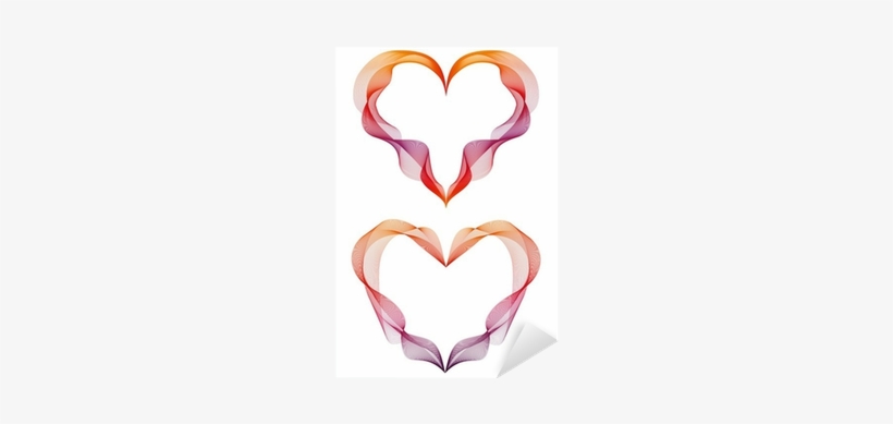 Vinilo Pixerstick Abstractos Corazones De La Cinta, - Ribbon, transparent png download