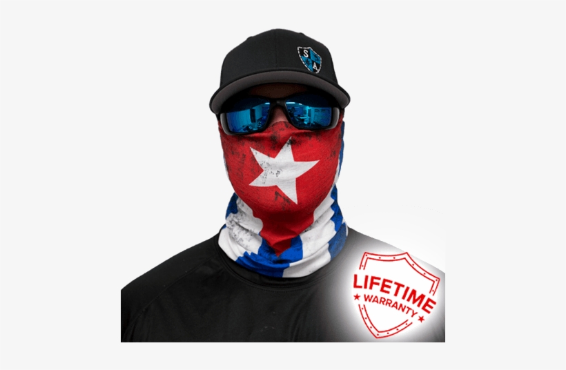 Spf40 Cuba Flag Face Shield - Salt Armour Cuba Fishing Hunting Mens Face Shield Mask, transparent png download
