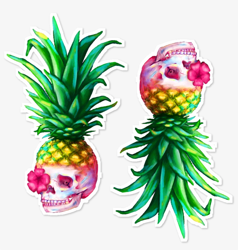 Adesivo Caveira Abacaxi De Lyara Costana - Pineapple Skull Backpack By Lyaracosta, transparent png download