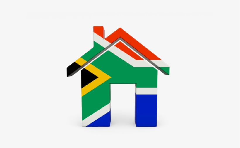 Illustration Of Flag Of South Africa - House With South African Flag, transparent png download