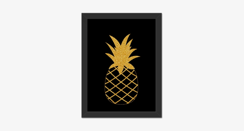 Quadro Abacaxi Preto E Dourado - Dourado Abacaxi Png, transparent png download
