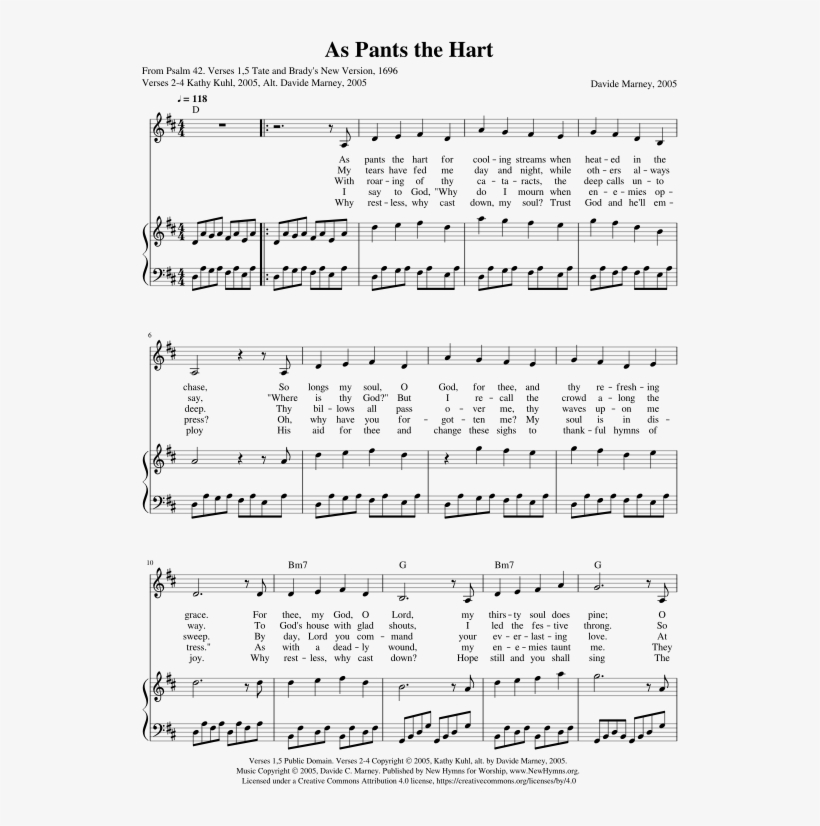 Full Score - Pants The Hart For Cooling Streams Sheet Music, transparent png download