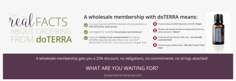 With Three Options On How To Purchase Doterra Products, - Doterra Peppermint Essential Oil 15ml, transparent png download