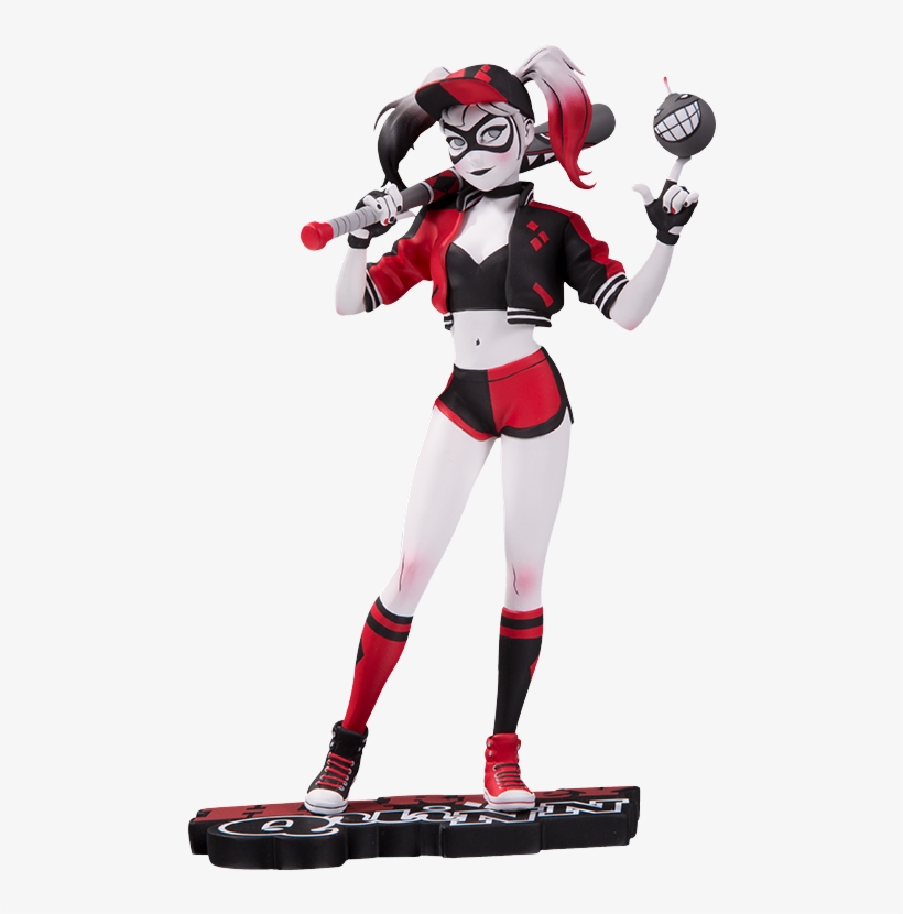 Dc Comics Statue Harley Quinn - Harley Quinn Red White & Black Statue, transparent png download