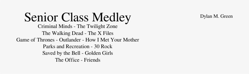 Senior Class Medley Criminal Minds - Document, transparent png download