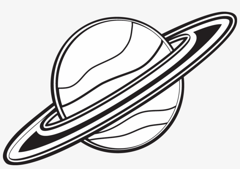 Black And White Picture Of Saturn, transparent png download