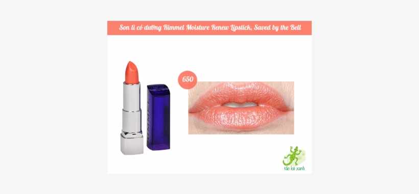 Son Lì Dưỡng Rimmel Moisture Renew Lipstick - Rimmel Moisture Renew 650 Saved By The Bell, transparent png download