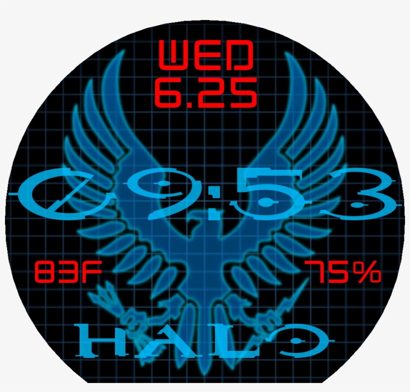 Halo Unsc 24h Watch Face Preview, transparent png download
