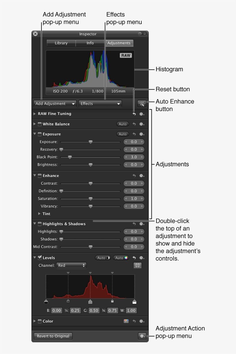 Controls In The Adjustments Pane Of The Inspector Hud - Thumbnail, transparent png download