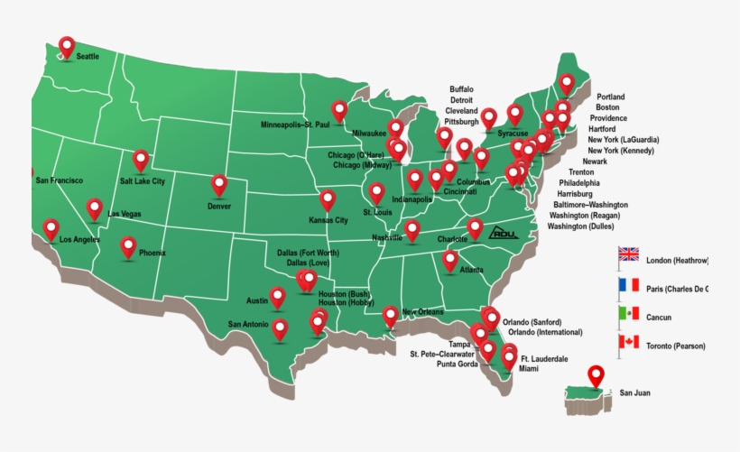 Rdu's Airline Partners Currently Offer Nonstop Flights - Raleigh–durham International Airport, transparent png download
