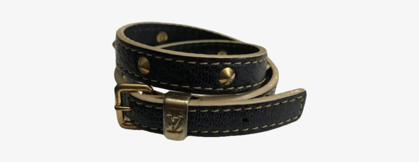 Louis Vuitton Black Leather Wrap Bracelet - Louis Vuitton, transparent png download