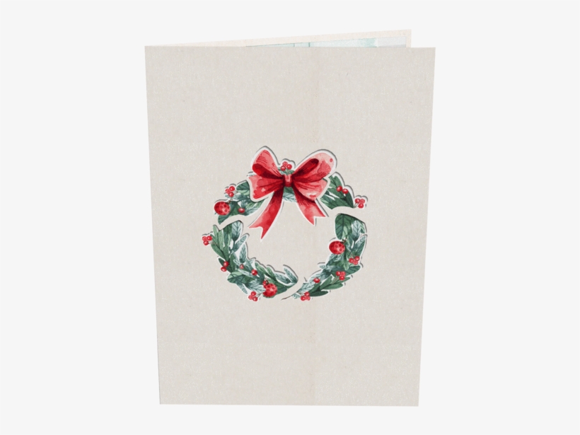 Christmas Wreath Pop Up Card Outside - Pop Up Card, transparent png download
