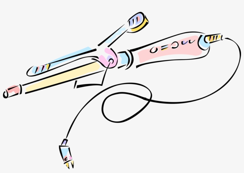 Vector Illustration Of Electric Hair Iron Or Curling - Curling Iron Clipart, transparent png download