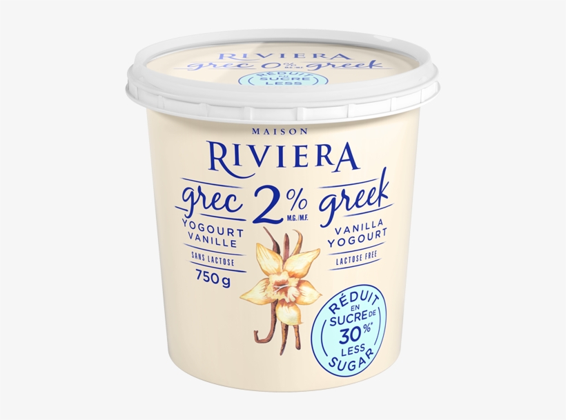 Vanilla Greek Yogourt 750g - Riviera Yogurt Lactose Free, transparent png download