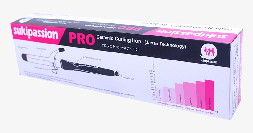 Sukipassion Ultima Ceramic Curling Iron - Box, transparent png download