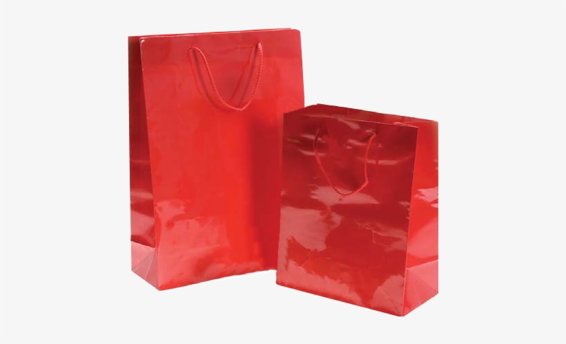 Paper Carry Bags Red Gloss, transparent png download