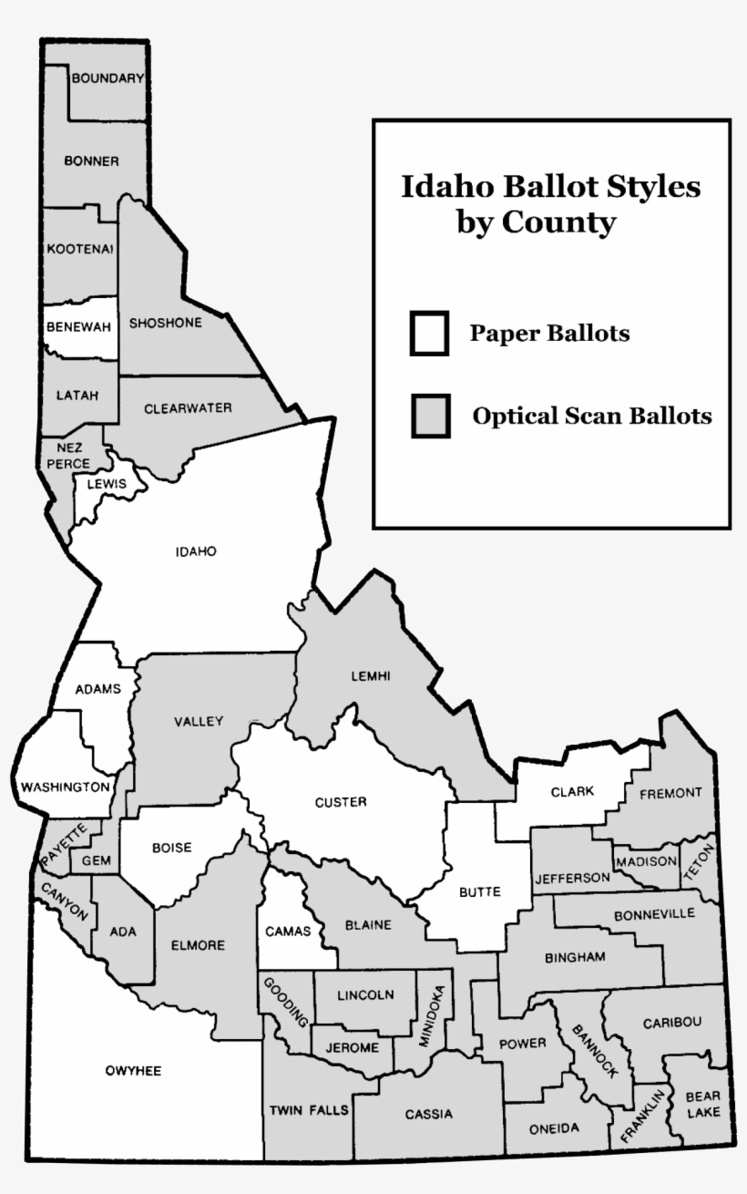 Your County's Choice Of Ballot Style May Vary Depending - All The Counties In Idaho, transparent png download