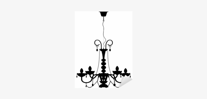 Chandelier Lamp Outline Vector Silhouette Sticker • - Chandelier, transparent png download
