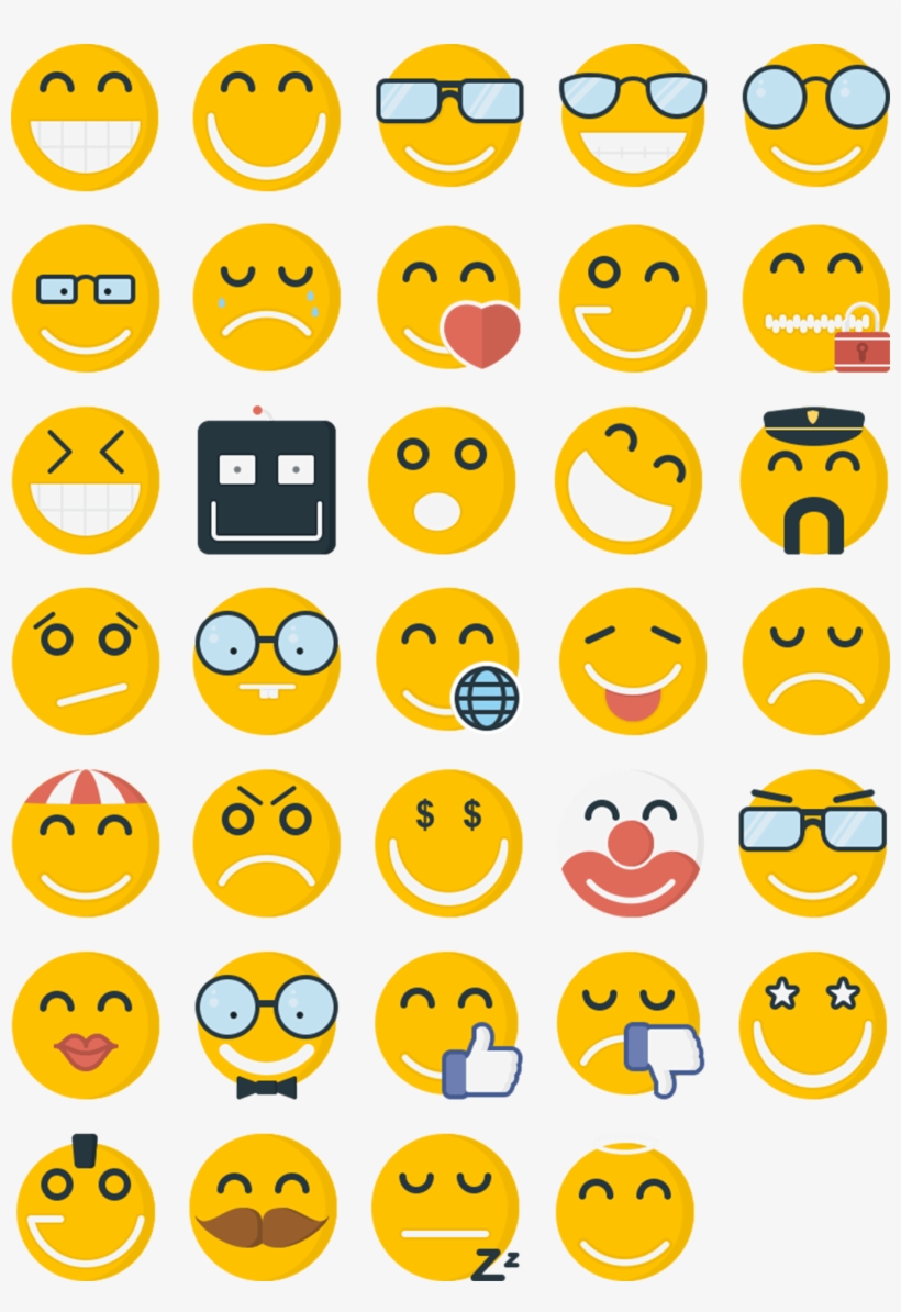 Flat Emoticons Icons, transparent png download