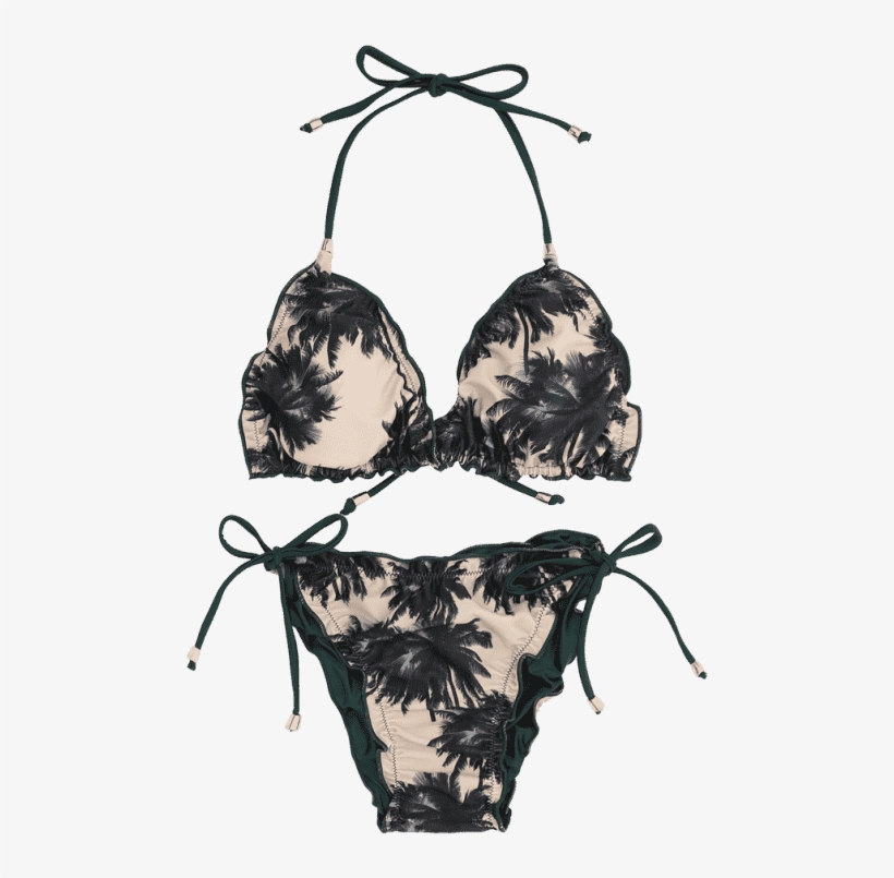 Scrunch Coconut Palm String Bikini Set - Bikini, transparent png download