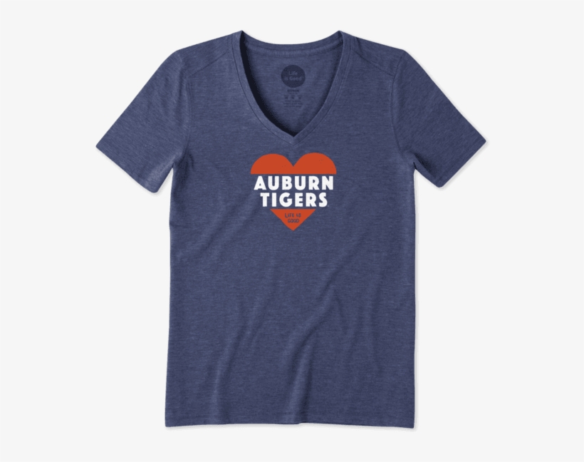 Women's Auburn Tigers Heart Knockout Cool Vee - Women's Notre Dame Life Is Good Cool Vee, transparent png download