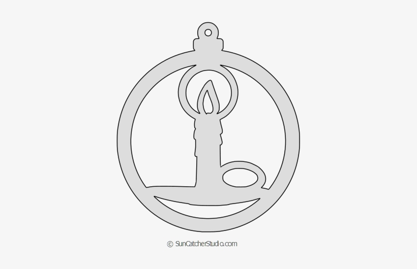 Candle Christmas Tree Ornament Pattern And Decoration - Christmas Ornament, transparent png download