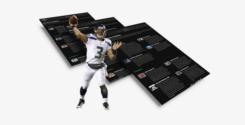 Sleepers, Breakouts, Busts, And Values - Russell Wilson Autographed Picture - Authentic 16x20, transparent png download