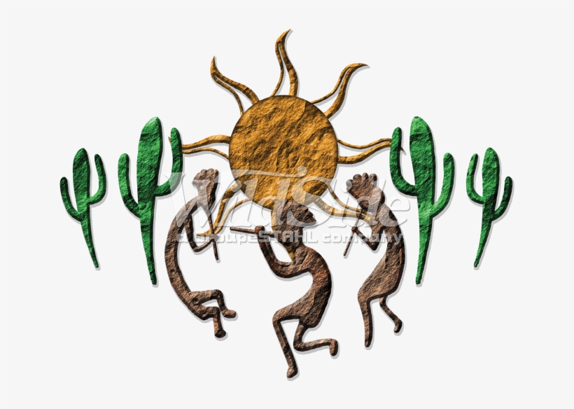 3 Kokopelli Sun & Cactus - Cactus, transparent png download
