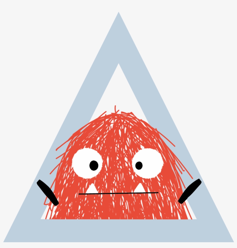 Illustrated Red Scribble Monster Head And Shoulders - Triangle, transparent png download