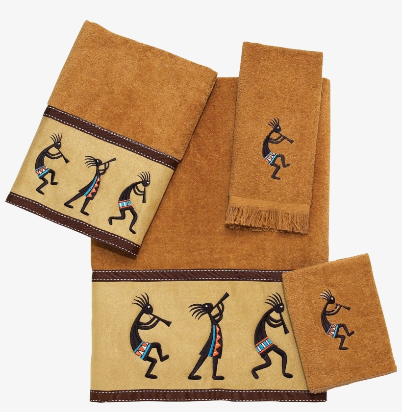 Gold - Avanti Kokopelli 3 Piece Towel Set, transparent png download