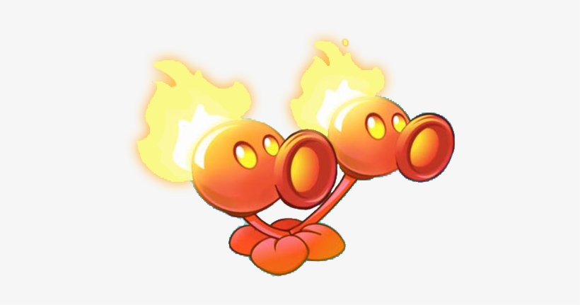 Twin Fire Pea - Cartoon, transparent png download