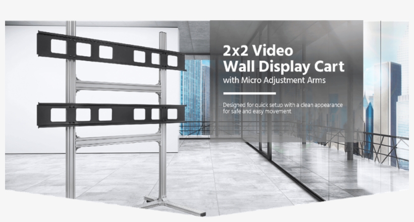 Mobile Video Wall Display Tv Stand Cart With Wheels - Monoprice 16116 2 X 2 Video Wa, transparent png download